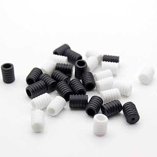 Plazala Cord Lock 100Pcs White Black Soft Plastic Round Elastic Mask Adjustment Buckle Adult Children Elastic Adjustment Accessories #TOP1