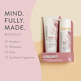 The Honest Company 2-in-1 Cleansing Shampoo and Body Wash Face Lotion Bundle Gentle for Baby Naturally Derived Sweet Almond Nourish 18.5 fl oz