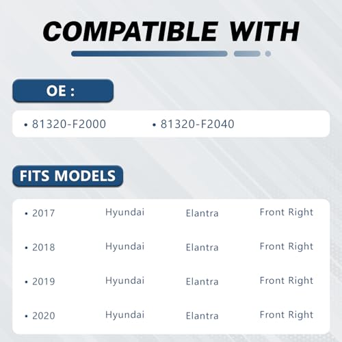 Image of KELOKE Door Latch Lock Actuator Compatible with Hyundai Elantra 2017 2018 2019 2020, Front Right Passenger Side, Replace# 81320-F2000 81320-F2000