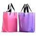 YookeeHome 100PCS Frosted Plastic Gift Bags, Large Merchandise Bags Retail Clothing Grocery Boutique Shopping Bags with Handles, Pink and Purple