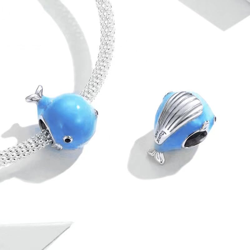 Blue Whale Pendant 925 Sterling Silver Marine Animals Charm for Bracelets - Image 2