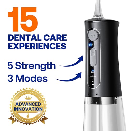 Bitvae C5 Water Dental Flosser for Teeth, Cordless Water Teeth Cleaner Picks, 3 Modes 5 Intensities, IPX7 Waterproof Water Flosser, 6 Tips Rechargeable Water Dental Picks for Cleaning - Black 5 Bitvae C5 Water Dental Flosser for Teeth, Cordless Water Teeth Cleaner Picks, 3 Modes 5 Intensities, IPX7 Waterproof Water Flosser, 6 Tips Rechargeable Water Dental Picks for Cleaning - Black - Image 3