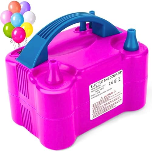 Image of Mini Steps High-Power Electric Balloon Inflator - Dual Nozzles, Fast Inflation for Party Decorations, Wedding & Events, Multi-Color, Acrylonitrile Butadiene Styrene, 1 Piece