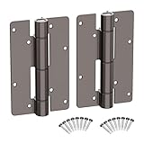 Self Closing Aluminum Gate Hinge for Metal Gates,5-3/4'Fence Door Hinges with Adjustable Tension for Vinyl&PVC...