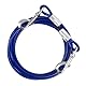 10 m Hundeleine Stahldraht Kleine Mittlere Große Hunde, 6mm, Tie-Out Leinen Haustier Heavy Duty, Bis zu 250kg, Hunde Hofleine mit Drehhaken, Tie Out Haustiere Kabel für Camping Training (Blau, 10m)
