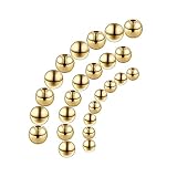 1200 Pieces Round Beaded Ball, Smooth Seamless Loose Spacer Beads for Stackable Bracelet Jewelry...