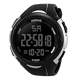 Orologi da polso digitali impermeabili da uomo, stile casual, alla moda, per studenti, colore: argento