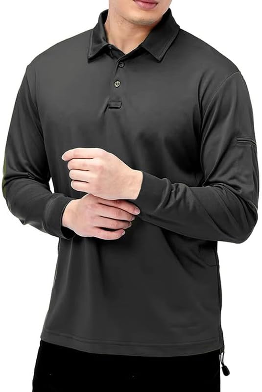 Mens Golf Polo Shirts Short Sleeve Moisture Wicking Performance Tactical Athletic T Shirt Casual Collared Shirt - Image 5