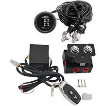 12V Solenoid 2-Valve Air Ride Suspension manifold valve with remote controller 0-200psi, equipped with double display air pressure gauge white
