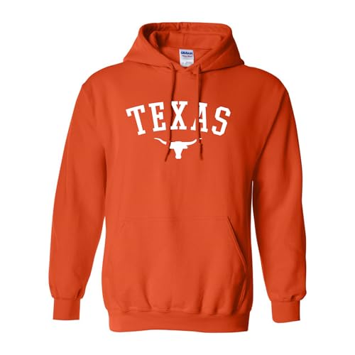 Tee Territory Texas Western Graphic Hooded Sweatshirt Vintage Ranch Style Unisex Pullover Hoodie - Orange - 3X-Large