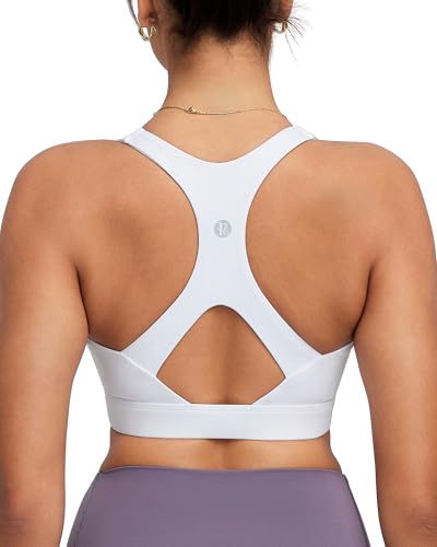 Image of RUNNING GIRL Sports Bras for Women High Support,Molded Cup Racerback Sports Bra with Sewn in Pads Workout Running Bra(WX3176White,M)