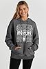 SUPEYA Western Sweatshirts for Women Cow Skull Western Hoodies Cowgirl Country Concert Outfits Waffle Knit Howdy Pullover Top, Grey-1, XXL #4