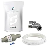Perfekt aufeinander abgestimmtes Set: Absperrventil (zum Anschließen oder Verbinden von 1/4 Zoll Kunststoffschläuche), Druckregler (dient zur Sicherheit Ihrer Wasserfilteranlage) und 5m Schlauch.