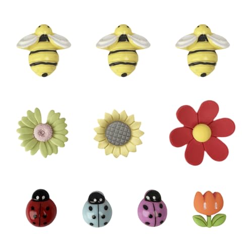 Imanes para Nevera, 10 Piezas Manes de Nevera con Flores Insectos 3D, para el Refrigerador, Cocina, Oficina, Niños Aprendizaje Juguetes, Pizarras Blancas