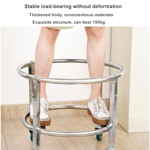 Chariot robuste pour marmites poubelles support mobile acier inoxydable