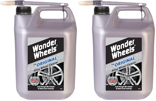 Image of Wonder Wheels The Original Alloy Wheel Cleaner - 5L - Auto Express Best Buy - Easy to Apply - Application Brush Included - Cuts Through Dirt Grease Brake Dust Instantly Leaves an Outstanding Shine