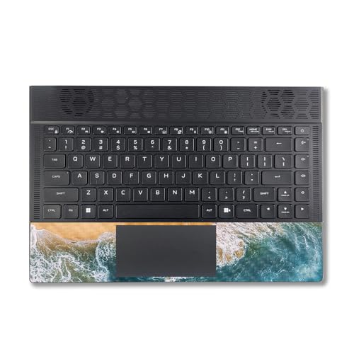 Image of MightySkins Carbon Fiber Skin Compatible with Alienware X14 R2 (2023) Full Wrap Kit - Sea and Sand | Protective, Durable Textured Carbon Fiber Finish | Easy to Apply & Change Styles | Made in The USA