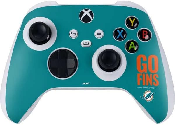 Skinit Decal Gaming Skin Compatible with Xbox Series S Controller - Officially Licensed NFL Miami Dolphins Large Logo Design
