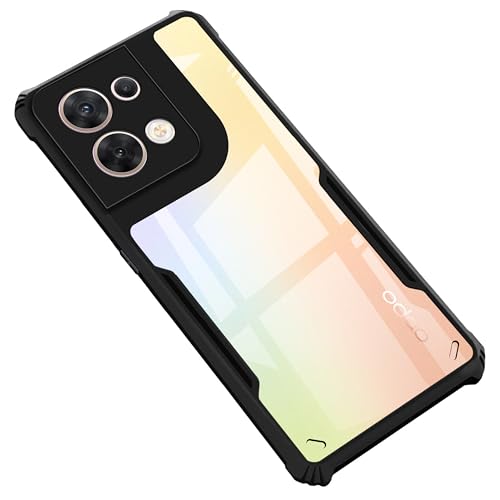 Image of Zapcase Back Case Cover for Oppo Reno8 5G | Compatible for Oppo Reno8 5G Back Case Cover | 360 Degree Back Cover Case | Clear Case with Camera Protection | (TPU + PC | Matte Black)