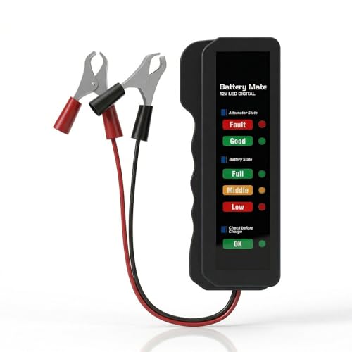 1 PCS Testeur de Batterie Voiture 12V Testeur D'alternateur Auto,Testeur de batterie de voiture 12V,Testeur De Charge D'alternateur pour Vérifier Alternateur...