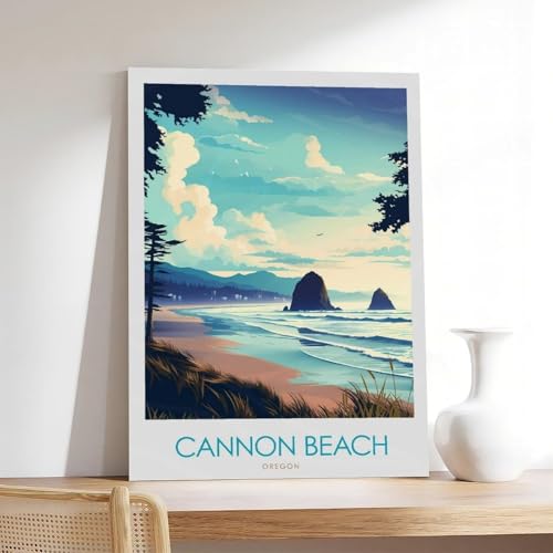 Impression sur toile Cannon Beach Oregon tableau pour salon 40x60cm