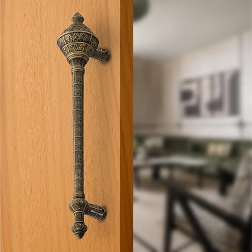 Image of Royal Gada Door Handle for Main Door /29 Inch Traditional Main Door Handle /Pull Push Handle for Home /Office /Hotels Doors - (Hole to Hole 600mm, Pack of 1) - Antique Matt- 3 Years Warranty