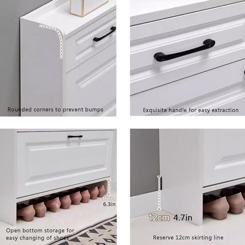 Rangement à chaussures étroit avec 2 tiroirs dissimulés pour chambre