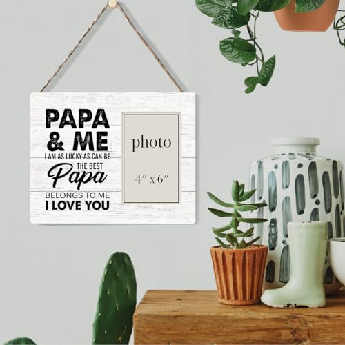 Oqtumes-Papa-Gift-Wood-Picture-Frame-Gifts-for-Grandpa-Grandad-Grandfather-Rustic-Papa-and-Me-Wood-Picture-Frame-8-x-10-Inches-Wall-Mount-and-Tabletop-4-x-6-Inch-Photo Oqtumes Papa Gift Wood Picture Frame Gifts for Grandpa Grandad Grandfather Rustic Papa and Me Wood Picture Frame 8 x 10 Inches Wall Mount and Tabletop 4 x 6 Inch Photo