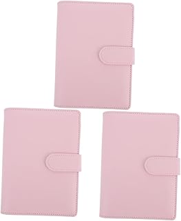 NUOBESTY 3 Peças Livro De Orçamento De Dinheiro A4 Fichário De Bolso De Couro Caderno Fichário Flexível Fichário Com Zíper Envelopes Fichário Com Zíper Manual De Orçamento De Dinheiro De