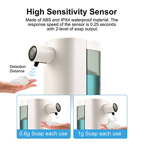 Automatic Soap Dispenser, Rechargeable, 3 Dispensing Levels, Hand Sanitizer Dispenser For Liquid, Waterproof, Smart Sensor (Automatic Soap Dispenser 2022) #TOP1