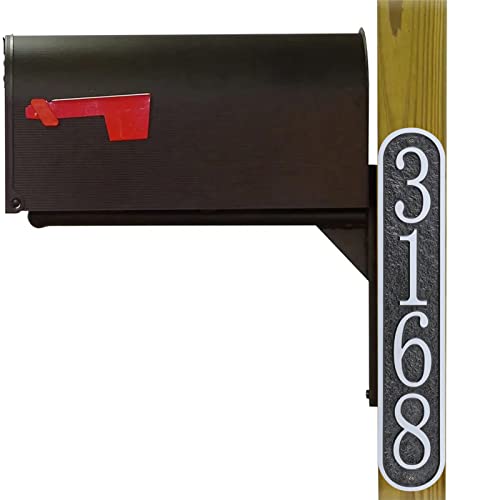 Address Plaque Vertical - Hand-Carved Customized House Number Plaque,Address Sign Plate For Mailbox Post,Outside House,Pillar, Store,Office, 911 Visibility Signage (18" X 3.5") #TOP4
