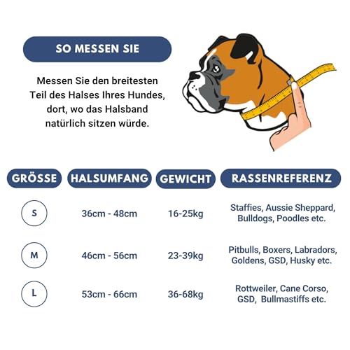 Spark Paws Taktisches Hundehalsband – Robuste, Premium-Qualität, Dick und Langlebig für Große und Mittelgroße Hunde M: 23-39kg [3.8cm]