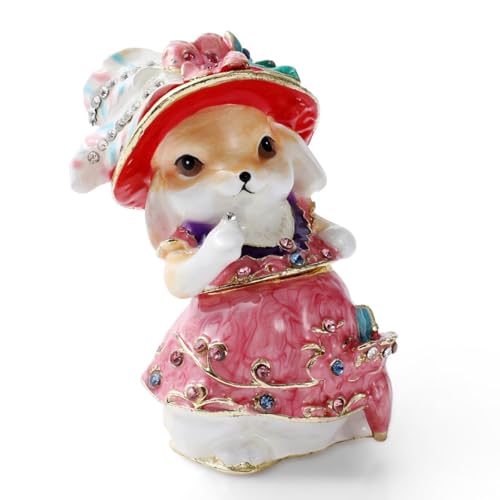 NIODAY Hand Painted Trinket Box Enamel Vintage Jewelry Box Hinged