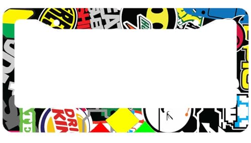 License Plate Frame for JDM Sticker Bomb Black