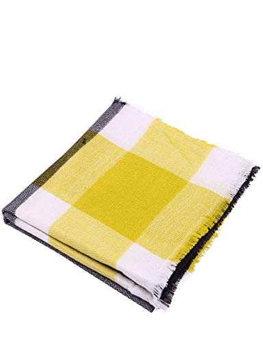 Bess Bridal Women's Plaid Blanket Winter Scarf Warm Cozy Tartan Wrap Oversized Shawl Cape (One Size, Grey)