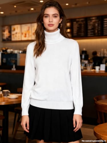 Image of SANGTREE Women's Turtleneck Sweaters Long Sleeve Pullover Tops | Breathable Lightweitht Fabric| Fall Winter Fashion Outfits| Perfect for Daily,Office,Vacations,Holiday,Family Gatherings Etc.