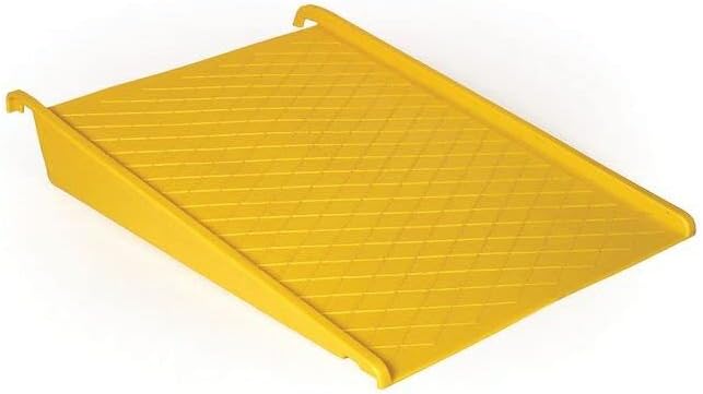 Eagle Spill Pallet Ramp, 45.5" x 32" x 8", 1,500 lbs. Capacity, HDPE Construction, Move Drums Easily onto a Compatible Eagle Spill Platform or Pallet, Made in USA, Yellow, 1689