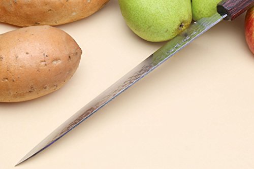 Yoshihiro Vg-10 46 Layers Hammered Damascus Gyuto Japanese Chefs Knife (Octagonal Shitan Rosewood Handle) (7" (180Mm) #TOP3