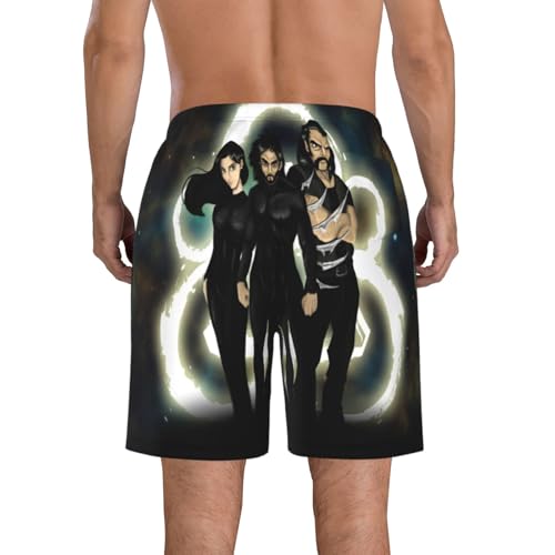 Coheed Music and Cambrias Men's Breathable Quick-Drying Beach Shorts, Suitable for Vacation, Leisure and Sports3