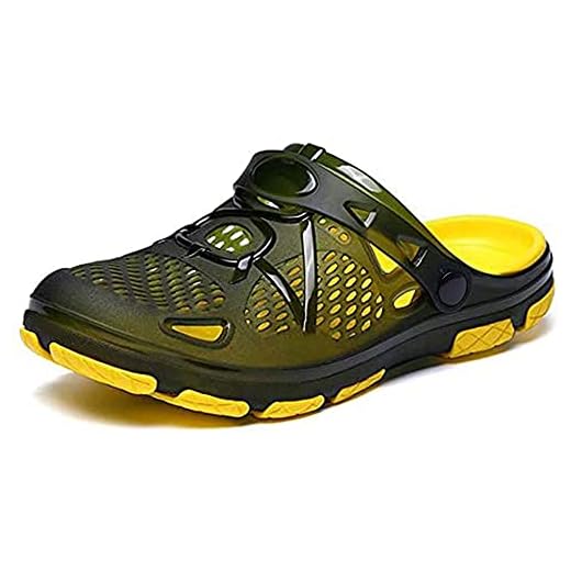 Hitmars Chanclas Hombre Zuecos Zapatillas Piscina Zapatos Pantuflas de Estar por Casa Babuchas Amarillo EU 43
