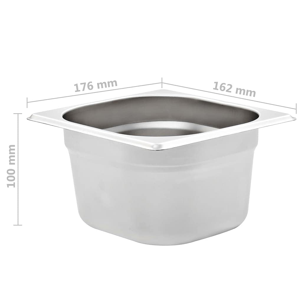 Bandejas Gastronorm 12 unidades GN 1/6 100 mm acero inoxidable ,Casa y jardín,Cocina y comedor,Accesorios para aparatos de cocina,Accesorios para mesas de vapor,Cubetas para mesas de vapor-50907