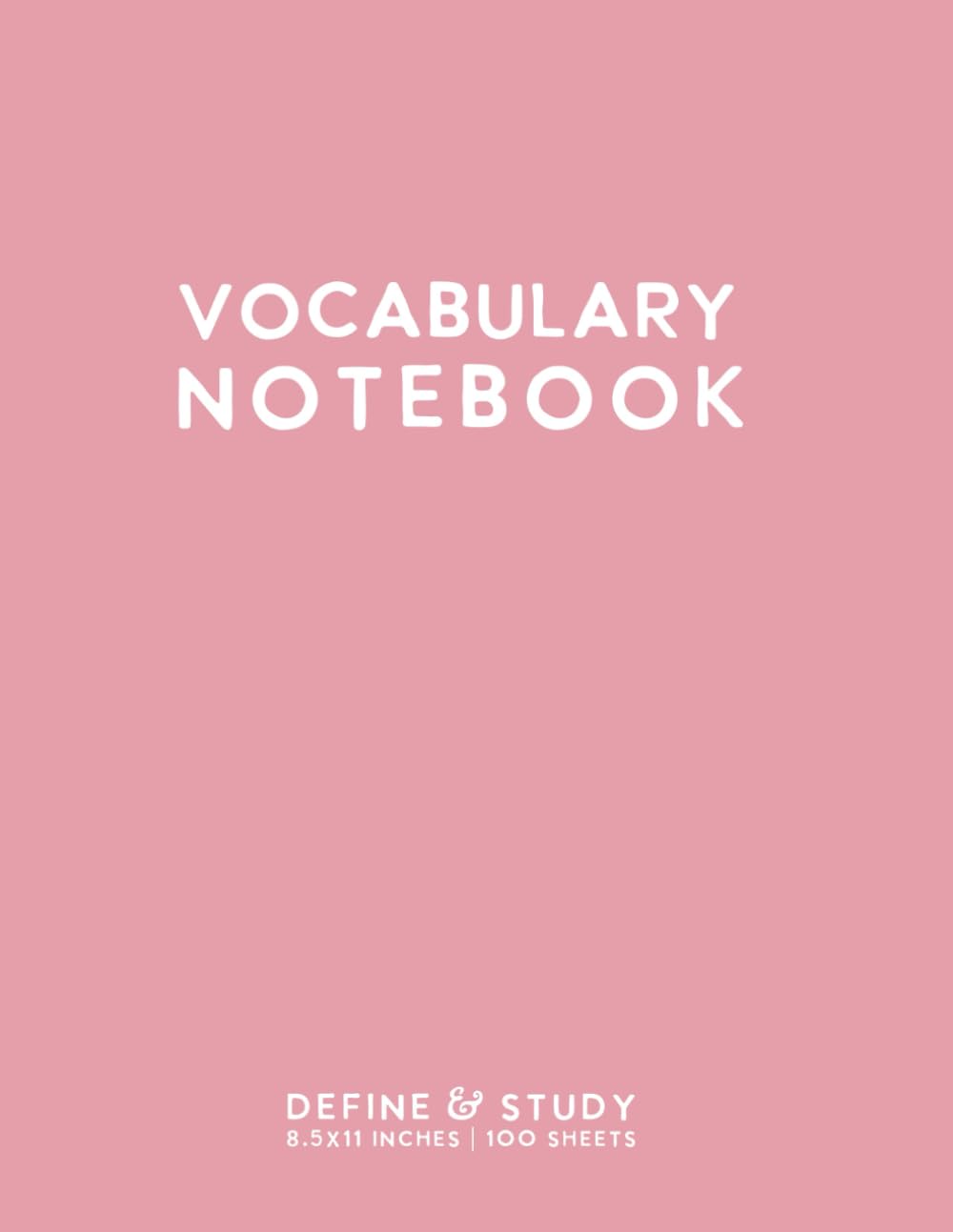 Vocabulary Notebook: Light Pink Softcover Word Study Journal by schoolnest