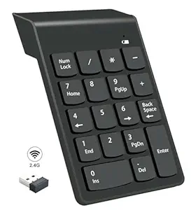 SMARTTECH Wireless Numpad Advanced 2.4GHz Wireless Connection 18 Key Slim Numeric Keyboard Portable Mini Number Keypad for Laptop Computer PC-1 Year Warranty