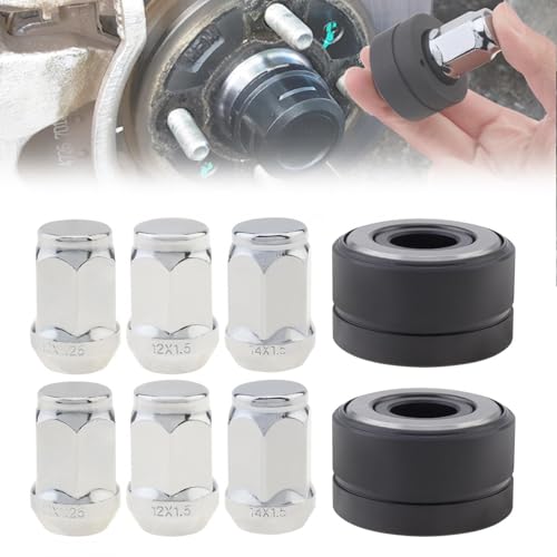 Image of Universal Wheel Stud Installer Tool with M12 x 1.25 M12 x 1.5 M14 x 1.25mm Nut（6Pcs）,Tire Removal Tool Fits Most Car Wheel Studs