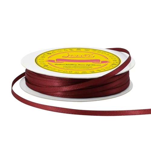 Image of Double Face Sherry Satin Thin Ribbon 1 /8 inch X 50 Yards Polyester Sherry Ribbon for Gift Wrapping Very Suitable for Weddings Party Hair Bow Invitation Decorations and More