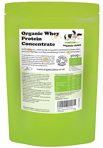 Organic Whey Protein Powder 500g Pure Unflavoured Concentrate Gra...