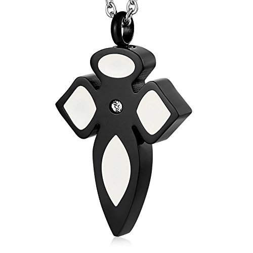 Hoisy Recuerdos de cremación para cenizas papá, urnas para cenizas, collar de cremación de cruz para cenizas, Sin piedras preciosas Cover