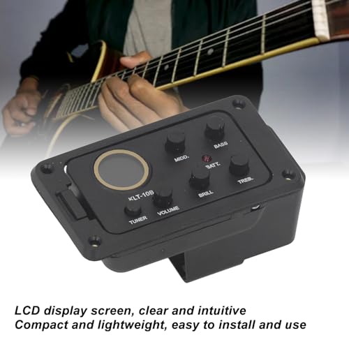 Ecualizador de 4 bandas con pantalla LCD para guitarra acústica y eléctrica miniatura 2