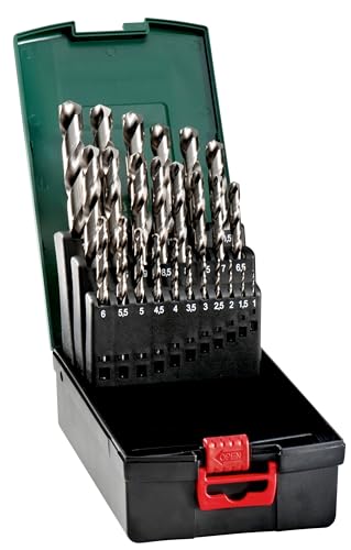 Metabo HSS-G-Bohrerkassette SP – 627669000 – Für vielseitige Stahl-, Metall- und Kunststoffbearbeitung – 25-teilig