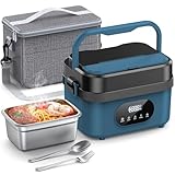 SEVENMEET Cordless Electric Lunch Box for Adults, Rechargeable Portable Self-Heating Lunch Box Food Warmer